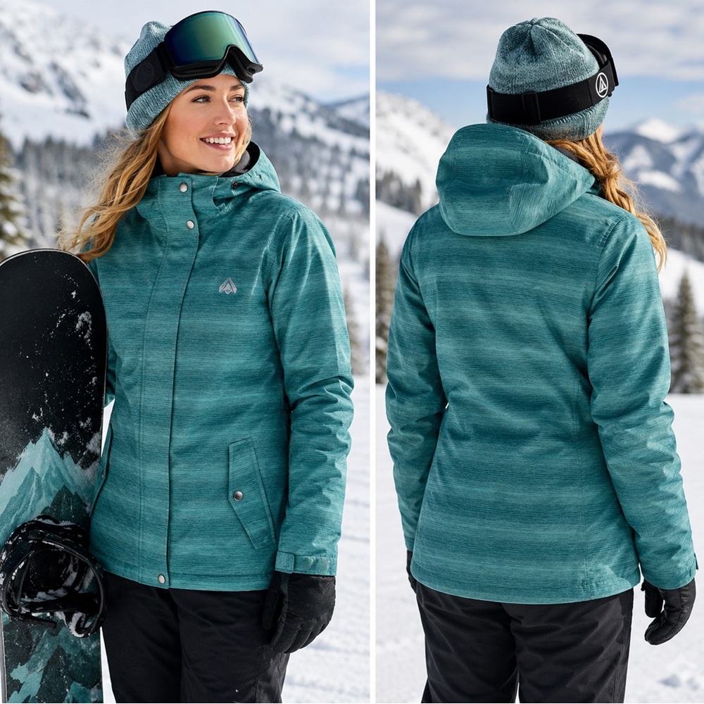 Aperture Zumiez Teal Snowboard Ski Jacket Women’s Small Hooded Winter Coat Snow